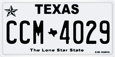 TX license plate CCM4029