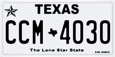 TX license plate CCM4030