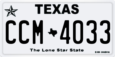 TX license plate CCM4033