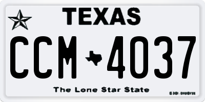 TX license plate CCM4037