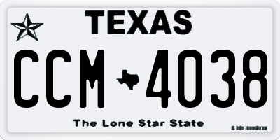 TX license plate CCM4038