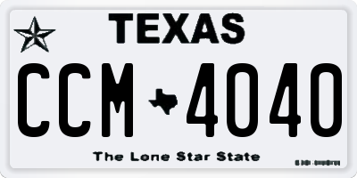 TX license plate CCM4040