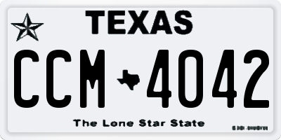 TX license plate CCM4042