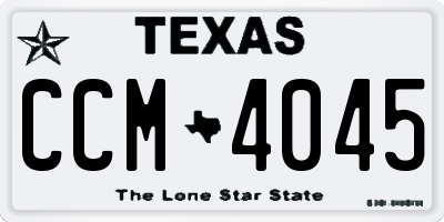 TX license plate CCM4045