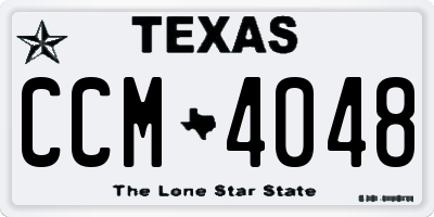 TX license plate CCM4048