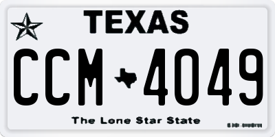 TX license plate CCM4049