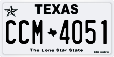 TX license plate CCM4051