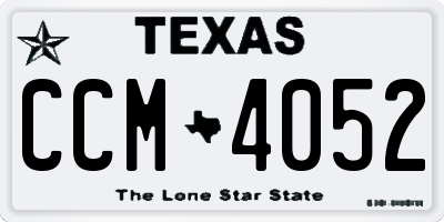 TX license plate CCM4052