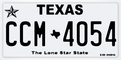 TX license plate CCM4054