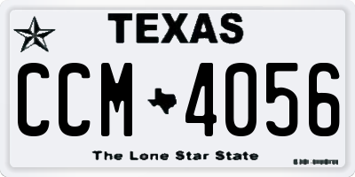 TX license plate CCM4056