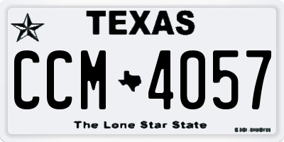 TX license plate CCM4057