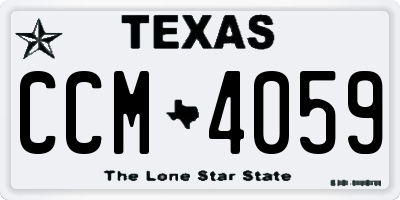TX license plate CCM4059