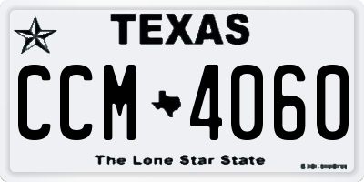 TX license plate CCM4060