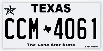 TX license plate CCM4061