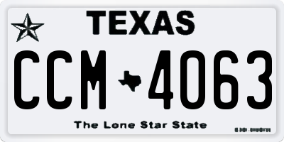TX license plate CCM4063