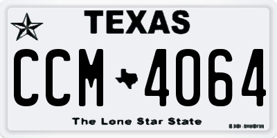 TX license plate CCM4064