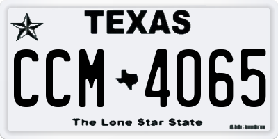 TX license plate CCM4065