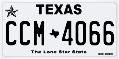 TX license plate CCM4066