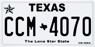 TX license plate CCM4070