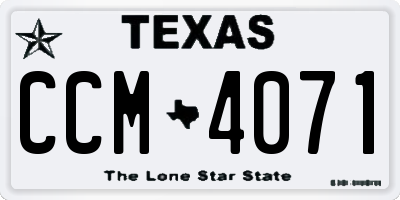 TX license plate CCM4071