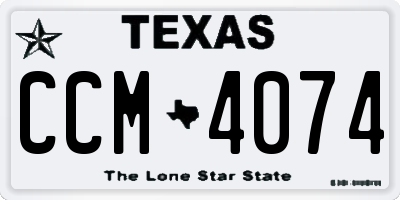 TX license plate CCM4074
