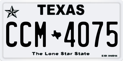 TX license plate CCM4075