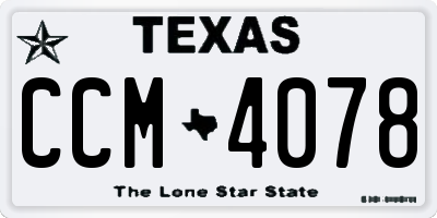 TX license plate CCM4078