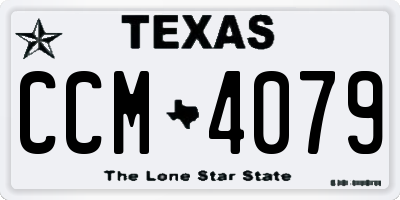 TX license plate CCM4079