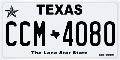 TX license plate CCM4080