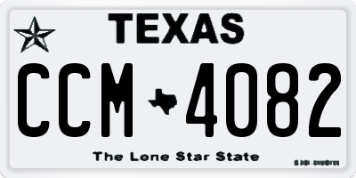 TX license plate CCM4082