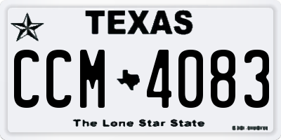 TX license plate CCM4083