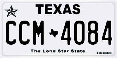 TX license plate CCM4084