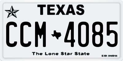 TX license plate CCM4085