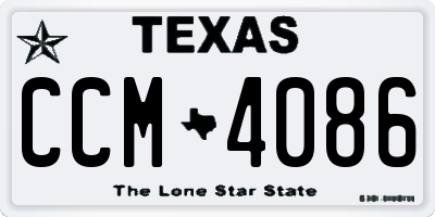TX license plate CCM4086
