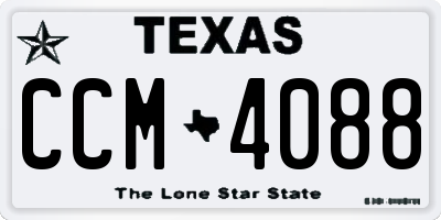 TX license plate CCM4088