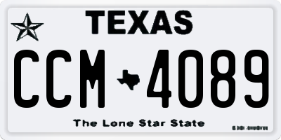 TX license plate CCM4089