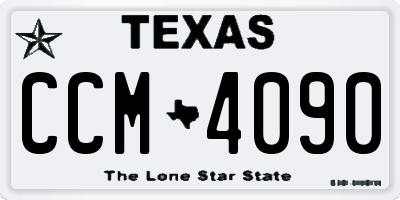 TX license plate CCM4090