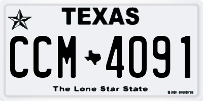 TX license plate CCM4091