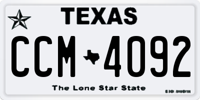 TX license plate CCM4092