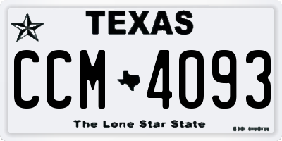 TX license plate CCM4093