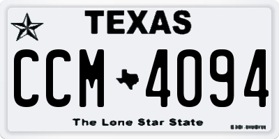 TX license plate CCM4094
