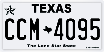 TX license plate CCM4095