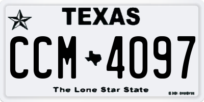 TX license plate CCM4097