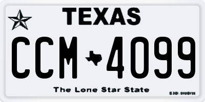 TX license plate CCM4099