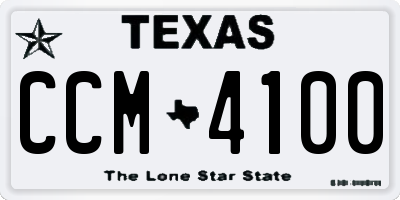 TX license plate CCM4100