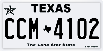 TX license plate CCM4102