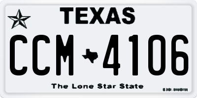 TX license plate CCM4106