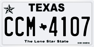 TX license plate CCM4107