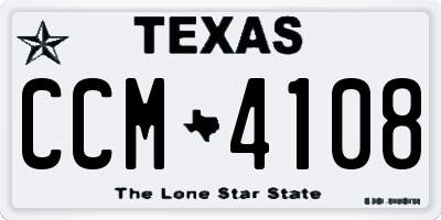 TX license plate CCM4108