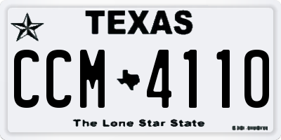 TX license plate CCM4110